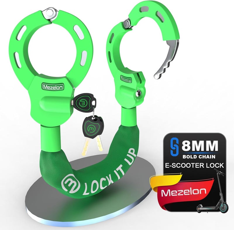 Mezelon Electric Scooter Lock, 8mm Chain Lock Bike Locks Heavy Duty Anti Theft with 3 Keys for E-Bike/Electric Scooters - Image 1